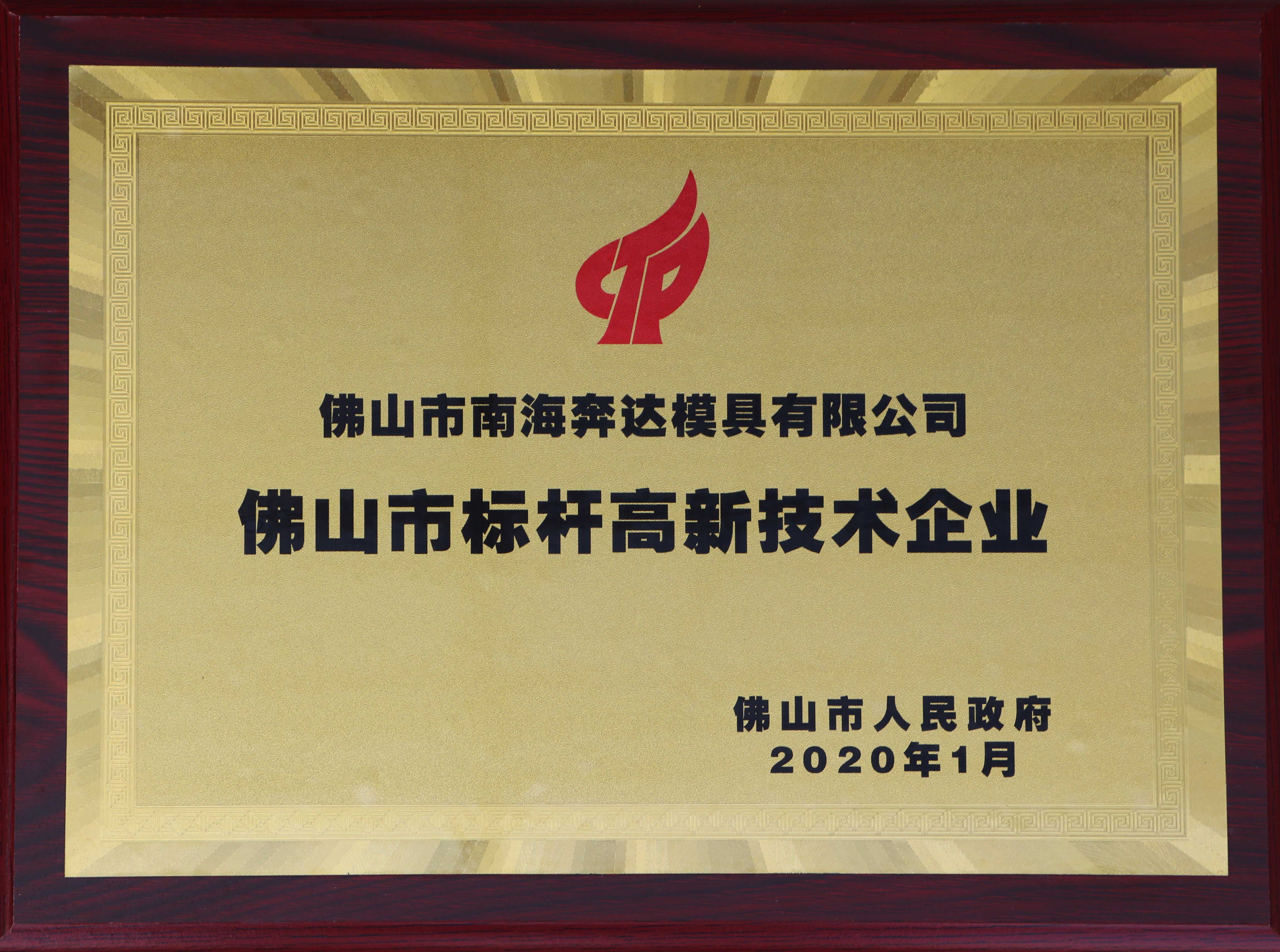 2020年佛山市标杆高新技术企业